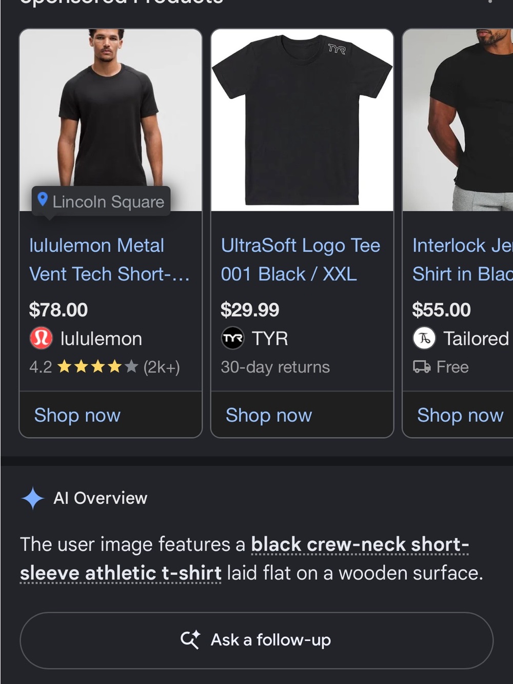 Black Crew-Neck Short-Sleeve Shirt - Unbranded